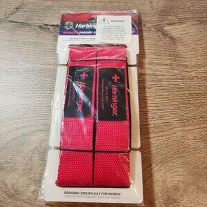 Harbinger Women's Padded Pink/Red Cotton Lifting Straps Gym Weightlifting Wraps